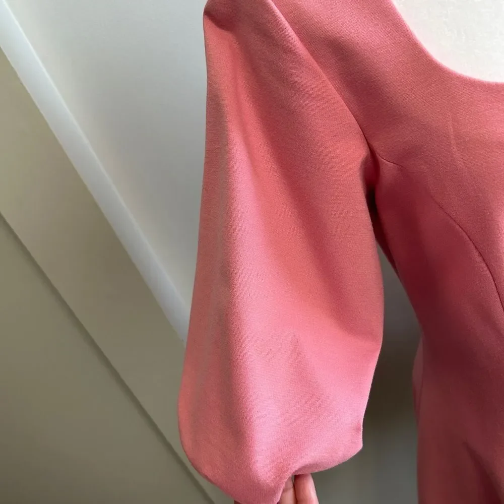 Kate Spade Pink Ponte Puff Sleeve Dress